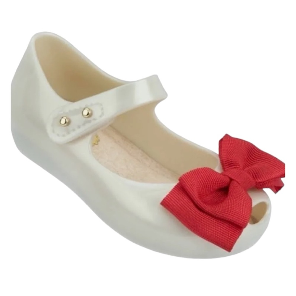 Mini Melissa Ultragirl Sweet Mary Jane Red Bow Strap Shoes Size 5
